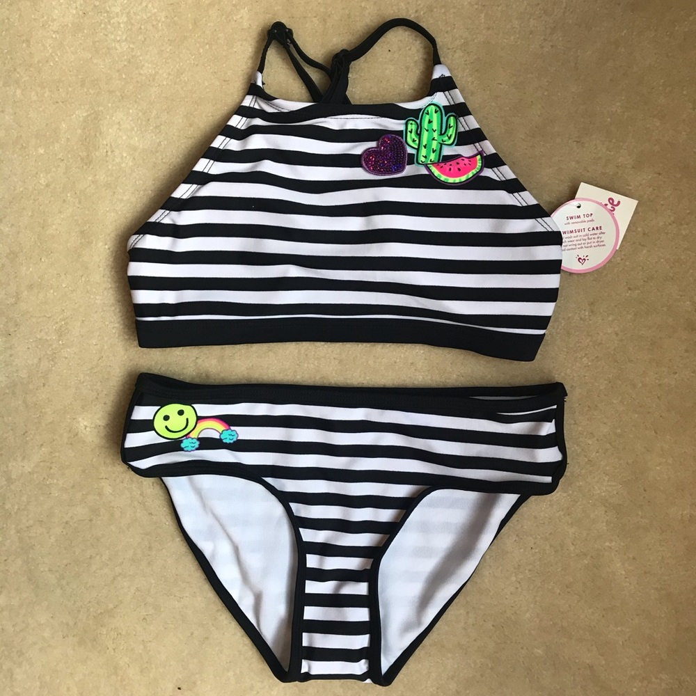 Justice Girls 2 piece swimsuit NEW WITH TAGS